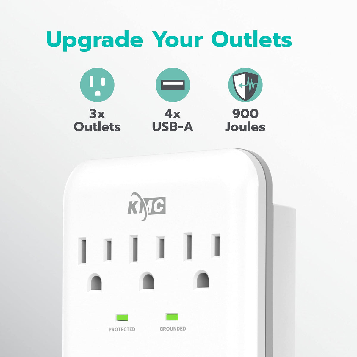 KMC unit with 4 USB ports charges devices up to 4.8 amps