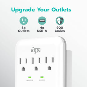 KMC unit with 4 USB ports charges devices up to 4.8 amps