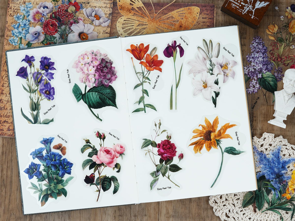 Knaid gift-ready flower sticker pack for crafters and journal lovers.