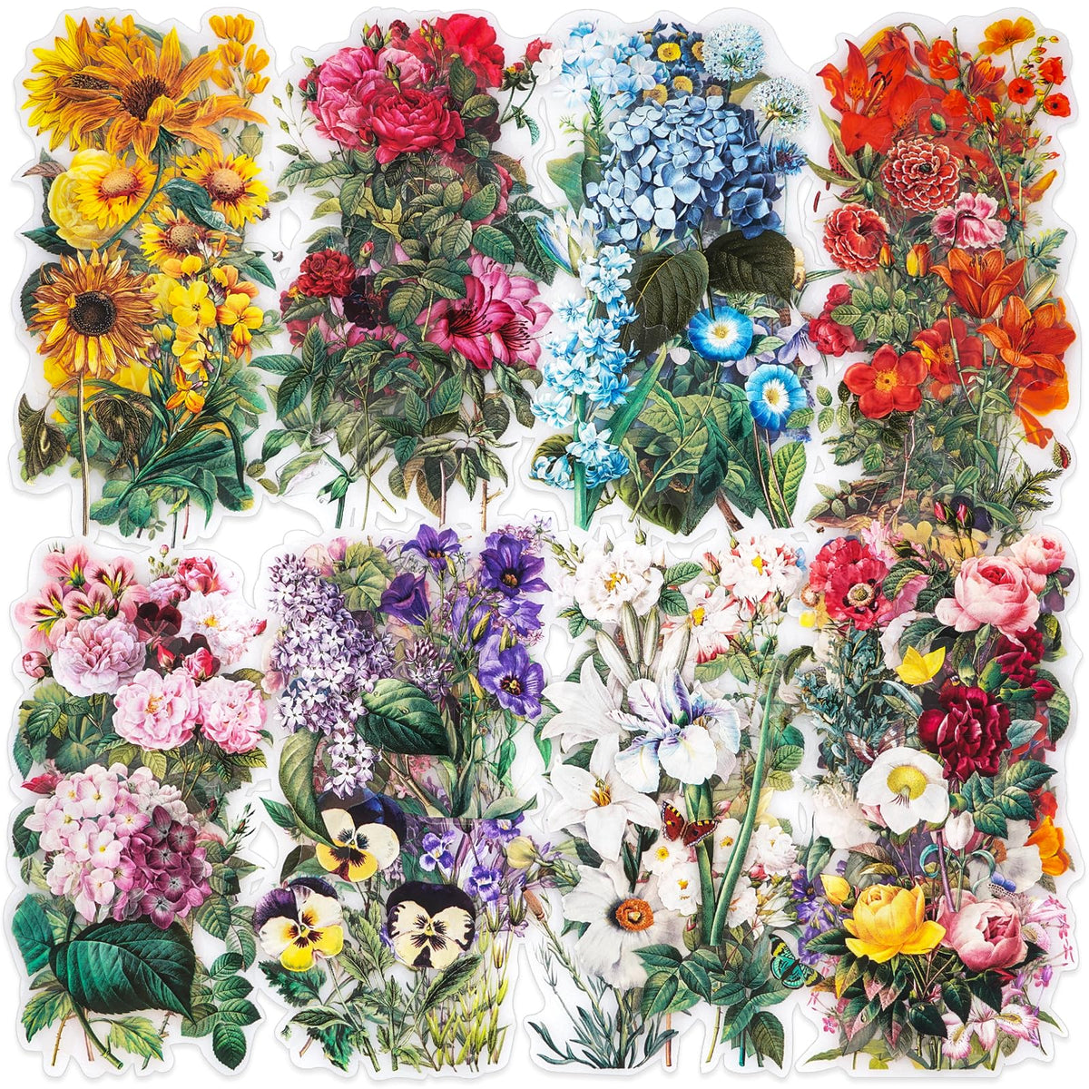 Knaid vintage flower sticker in 3-4 inch size adds bold journaling accents.