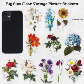 Knaid waterproof clear border flower sticker ideal for laptops and water bottles.