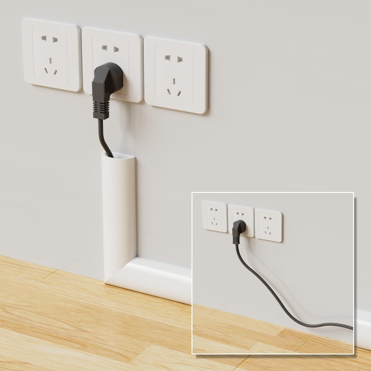 KNEELISA easy installation steps enable quick concealment of cables.