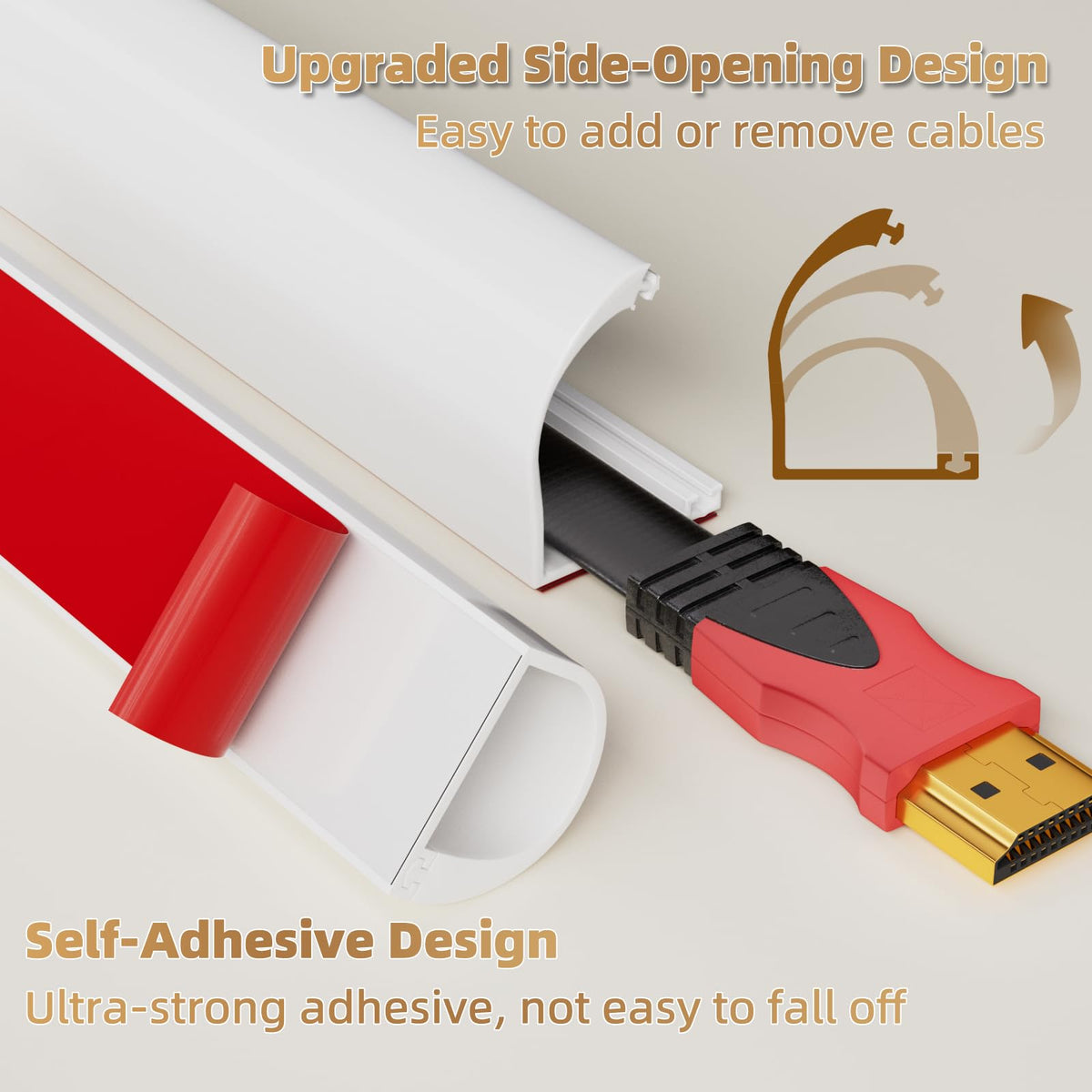 KNEELISA wall-mounted cable channel with single-side opening