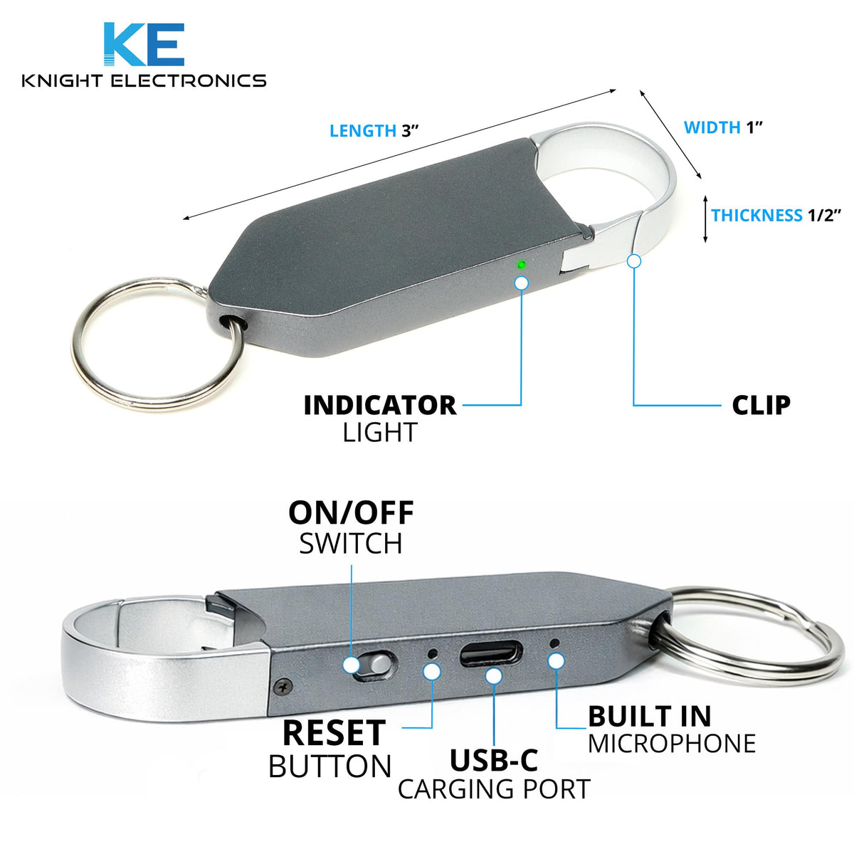 Knight Electronics KT-7000 durable zinc alloy body for reliable daily use.