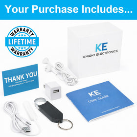 Knight Electronics KT-7000 keychain clip enables daily carry and quick access.