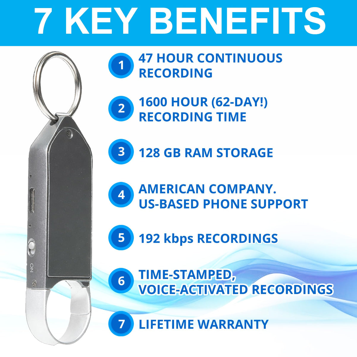 Knight Electronics KT-7000 voice activation mode captures sound when detected.