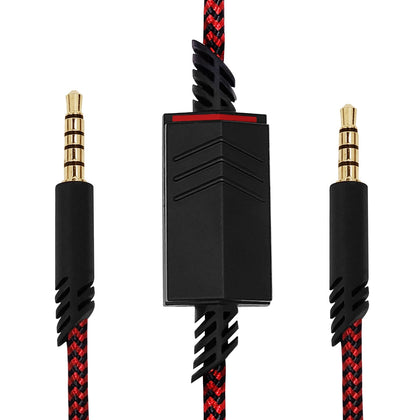 Knomix red braided cable front view showing finish and connectors, durable and visible