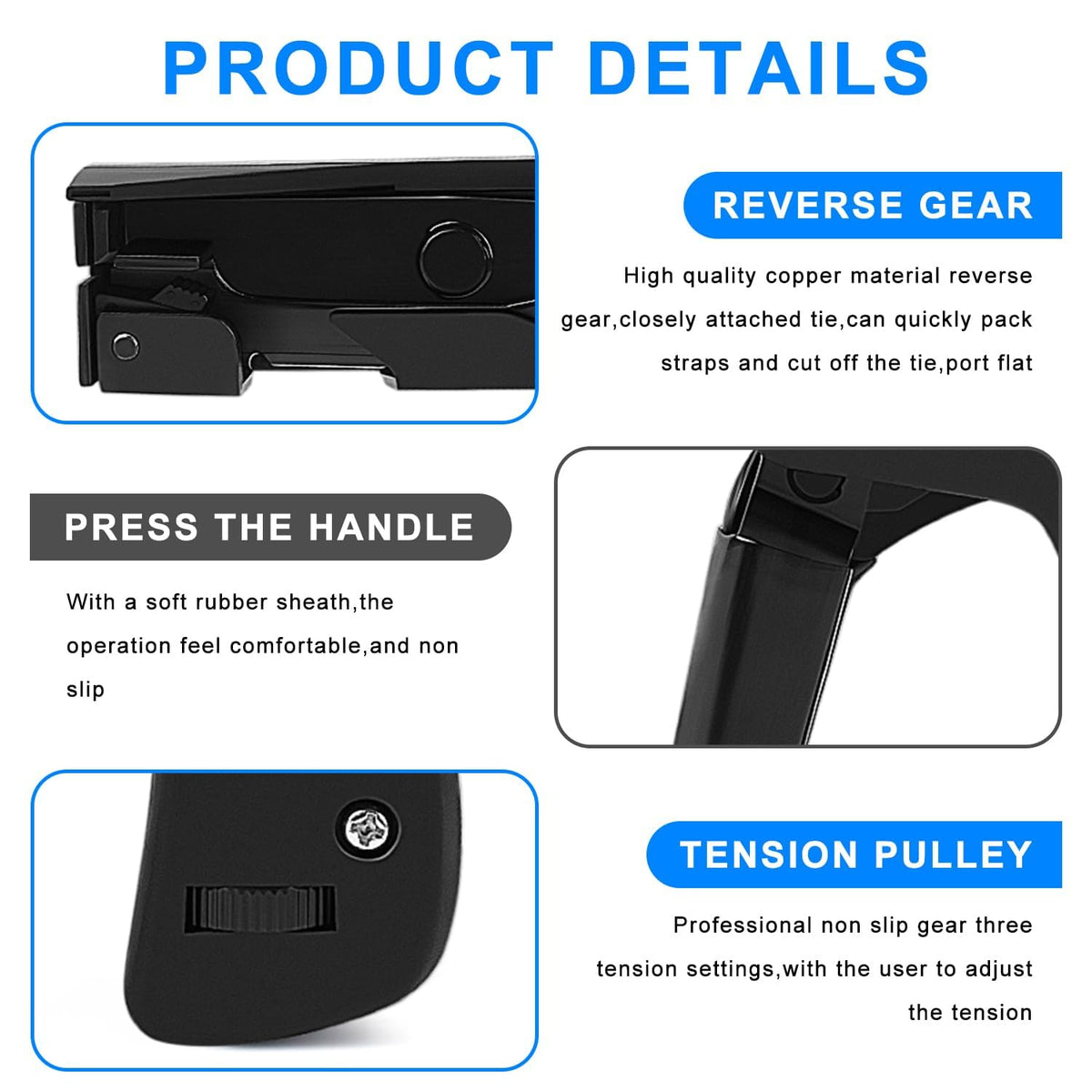 Knoweasy cable tie gun trigger operation for easy tightening
