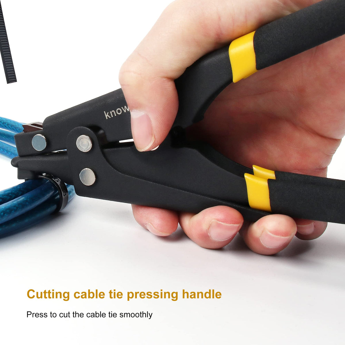 Knoweasy supports up to 0.35 inch width ties for various cables