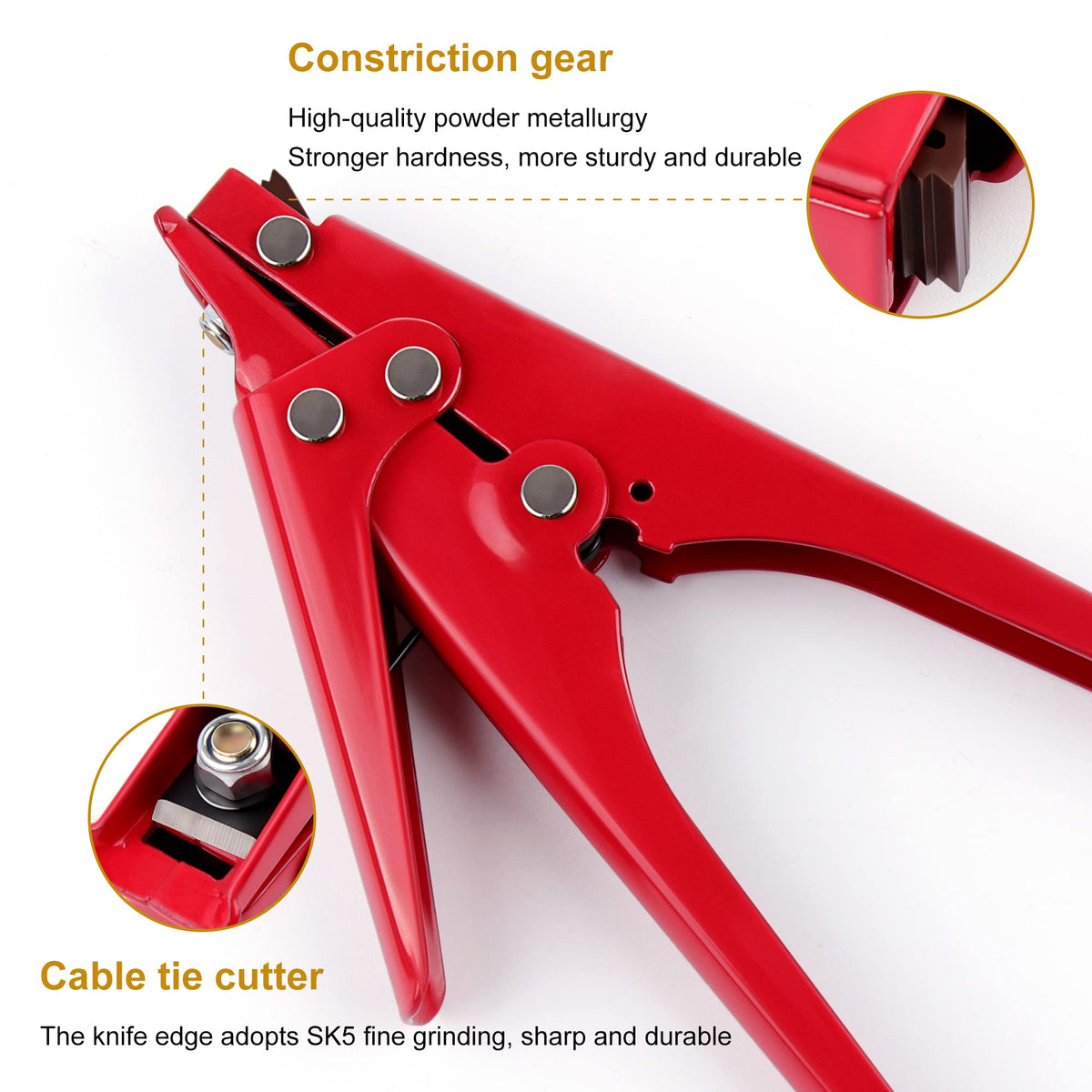 Knoweasy Zip Tie Tool in use tightening a bundle for quick organization