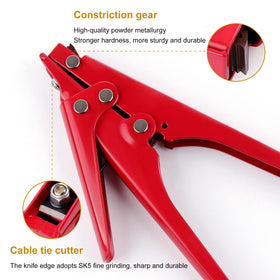 Knoweasy Zip Tie Tool in use tightening a bundle for quick organization