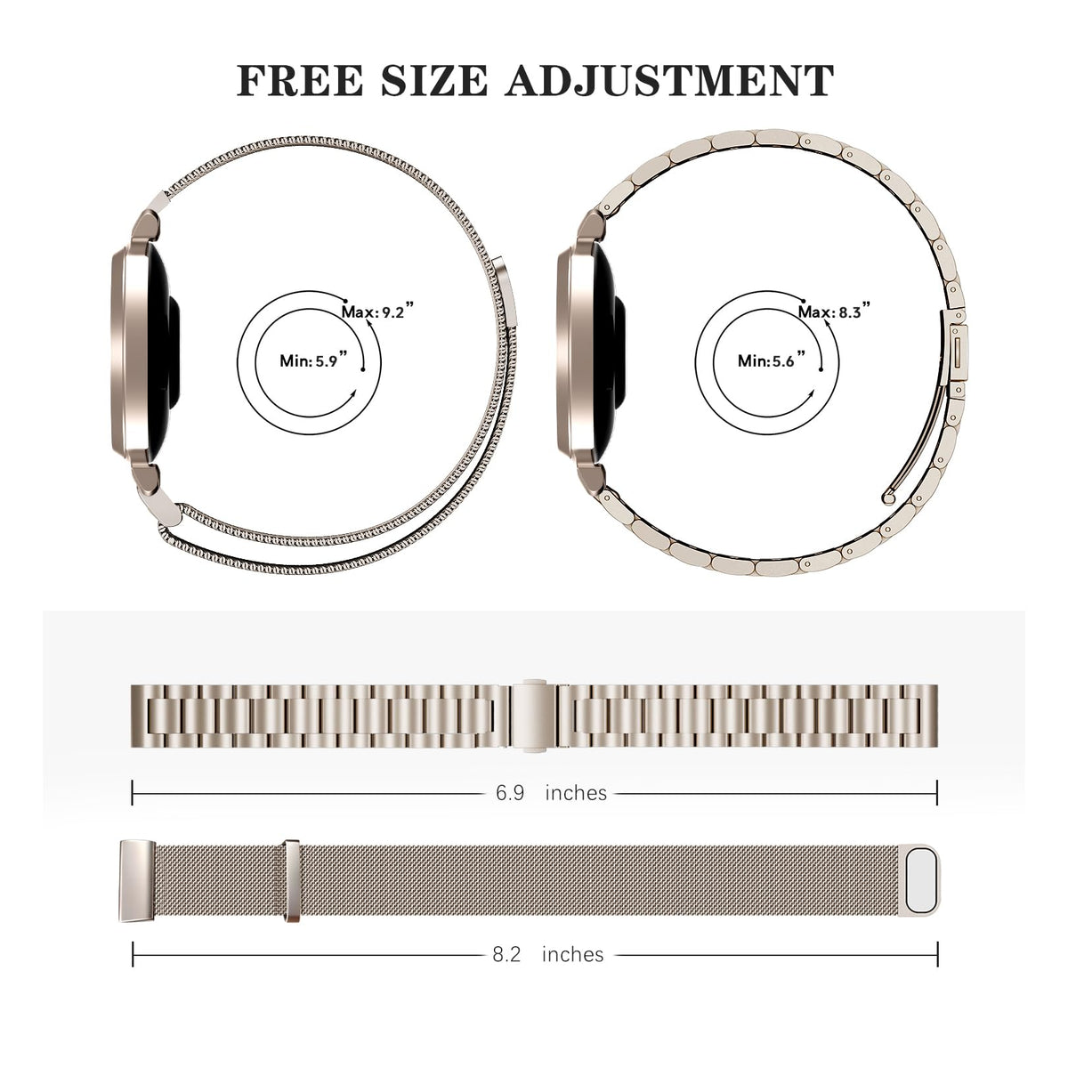 Koazon 14mm mesh band delivers breathable, comfortable wear all day.