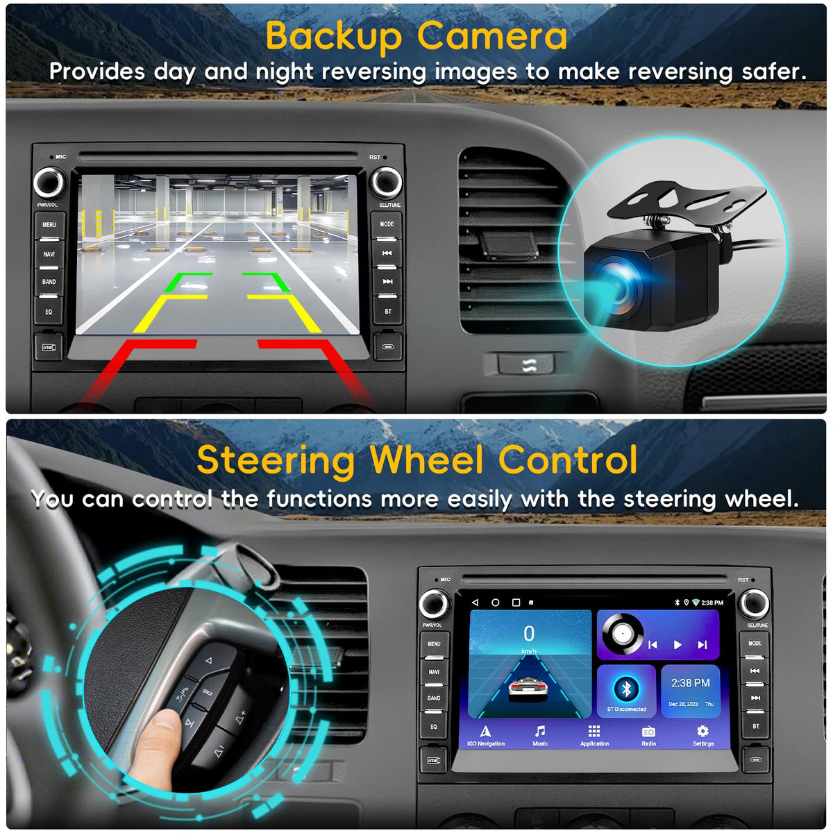 KOBANOICA Bluetooth with voice control for hands-free calling and command input.
