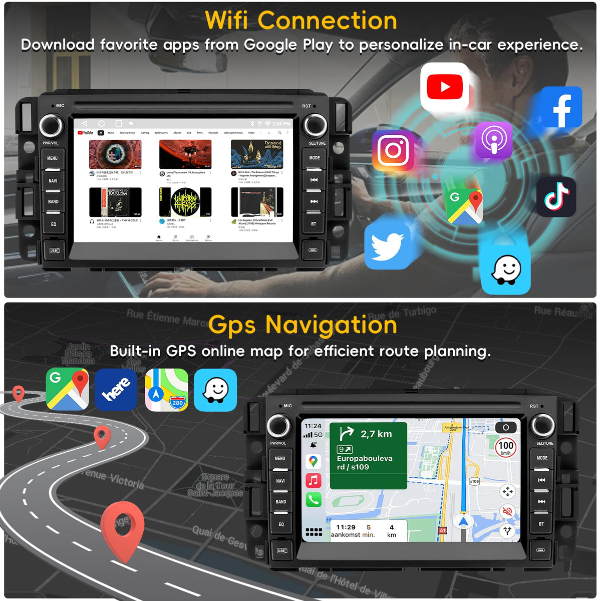 KOBANOICA GPS offline maps with online updates via WiFi for reliable routing.