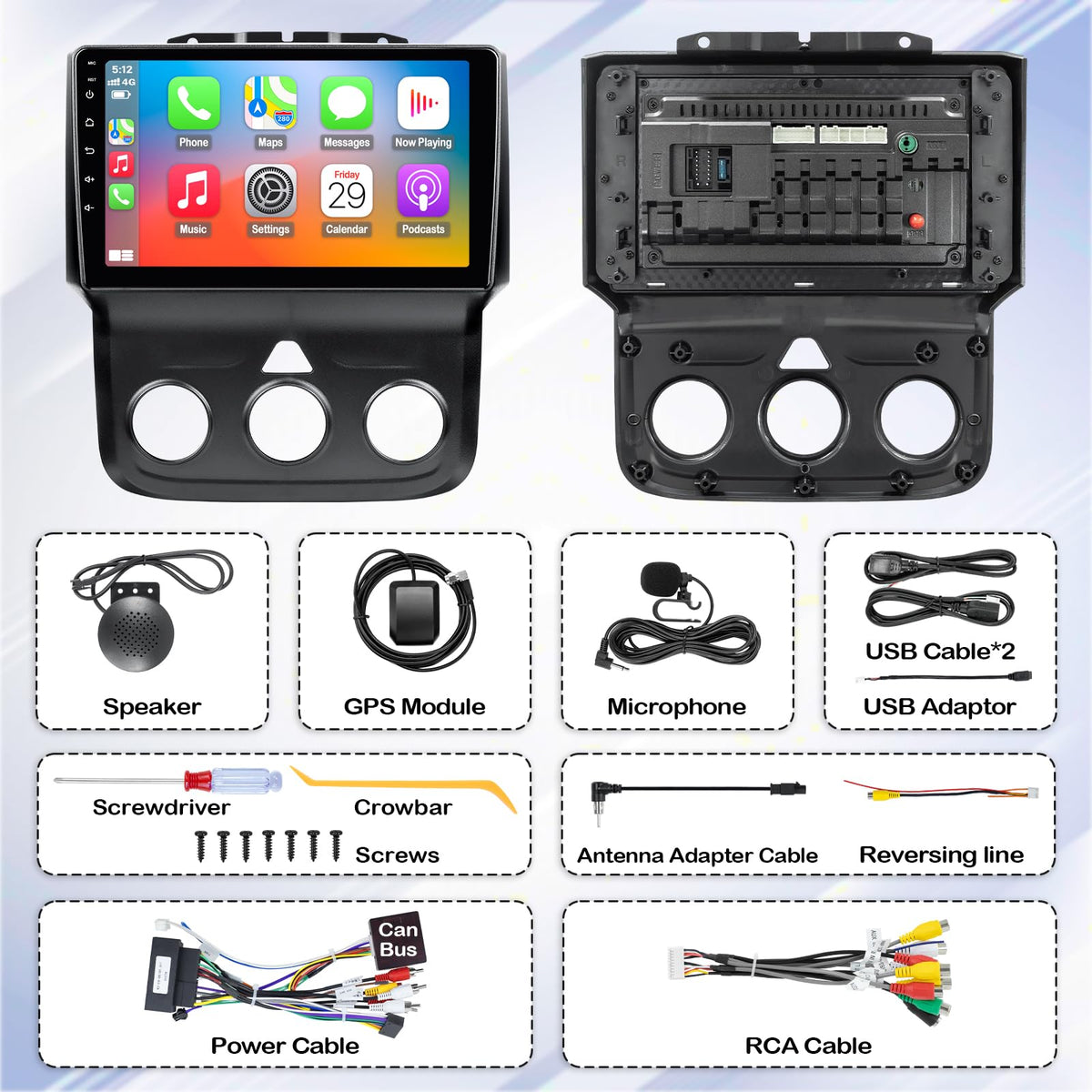 KOBANOICA center console fit for manual AC Dodge Ram models