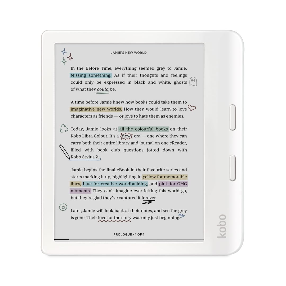 Kobo Libra Colour 7-inch display for vivid, glare-free reading.