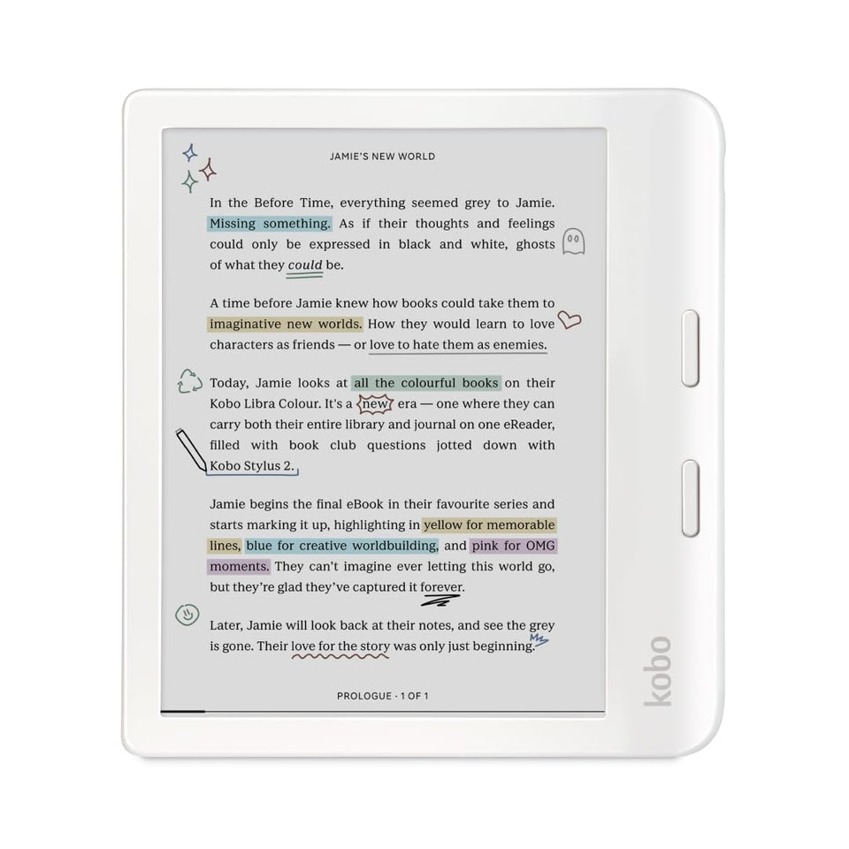 Kobo Libra Colour 7-inch display for vivid, glare-free reading.