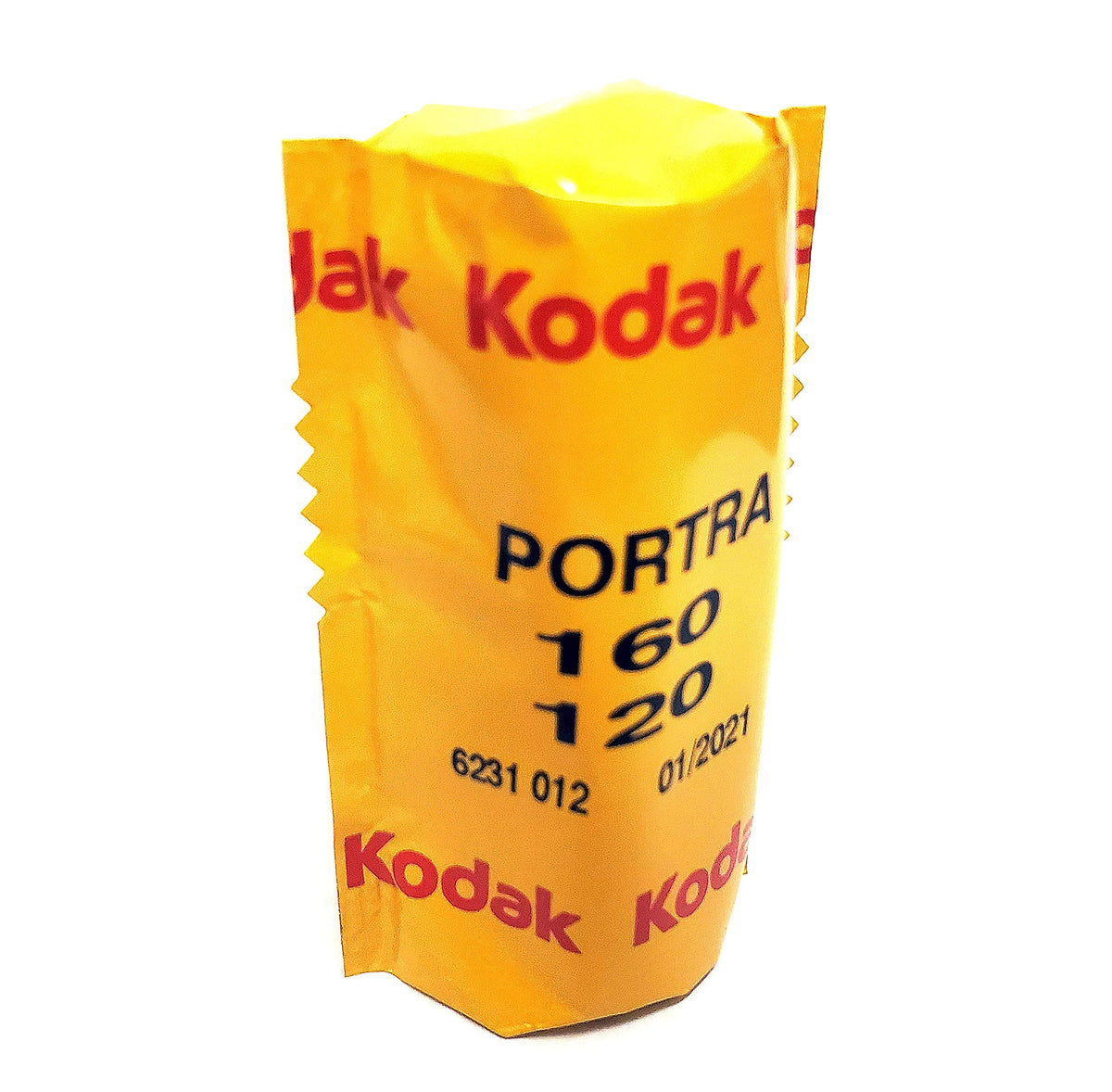 Kodak 120 Portra 160 film spool closeup emphasizes fine grain for sharp prints