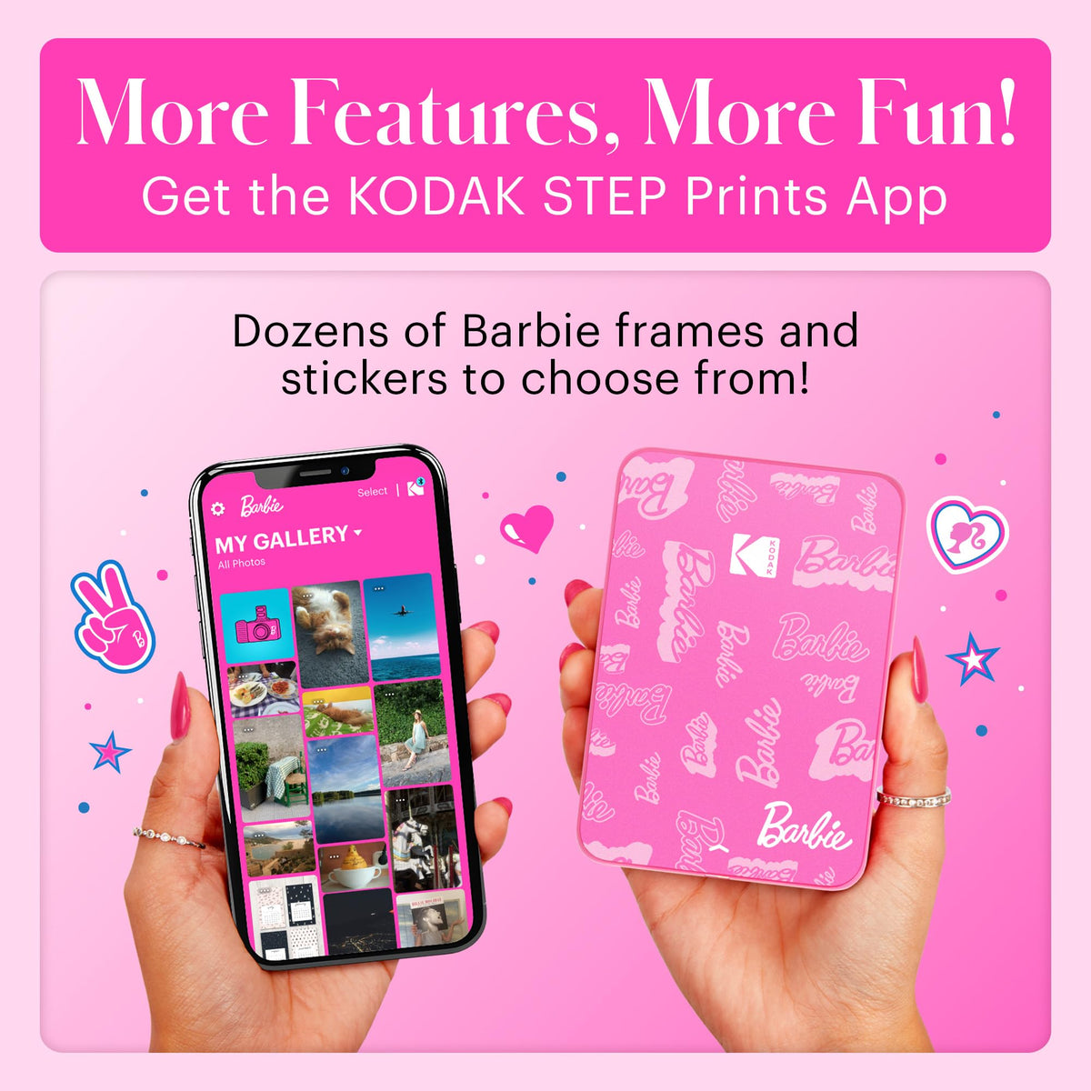 Kodak Barbie app edit and share features streamline social memories.