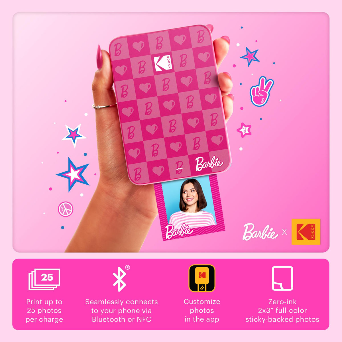 Kodak Barbie printer enabling wireless printing from mobile devices.