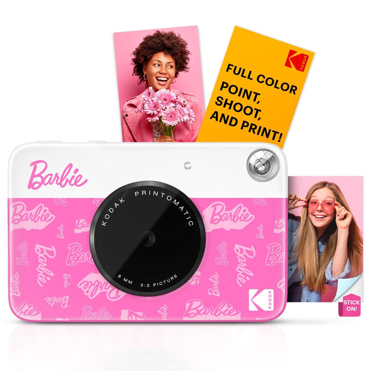 Kodak Barbie Printomatic front view showing compact design for on-the-go use