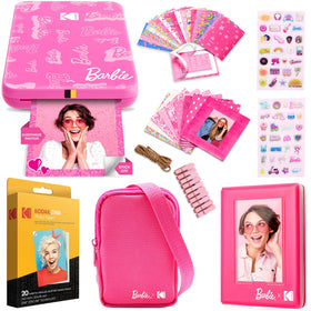 Kodak Barbie Step Slim printer front view, ideal for portable instant photos.
