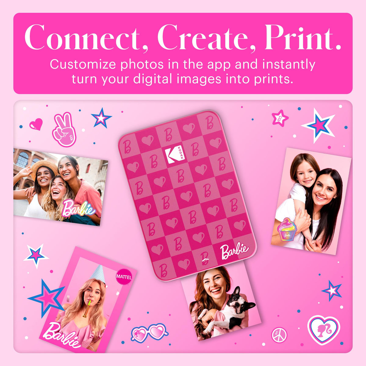 Kodak Barbie prints on sticky-backed 2x3 paper for easy mounting.