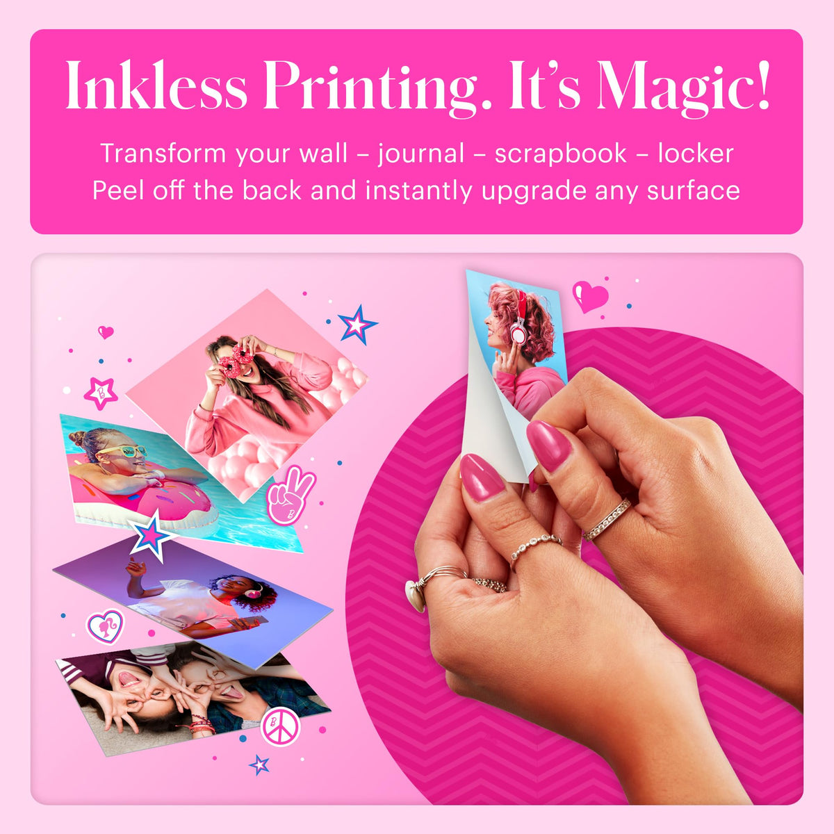 Kodak Barbie prints are waterproof and smudge-resistant for daily use.