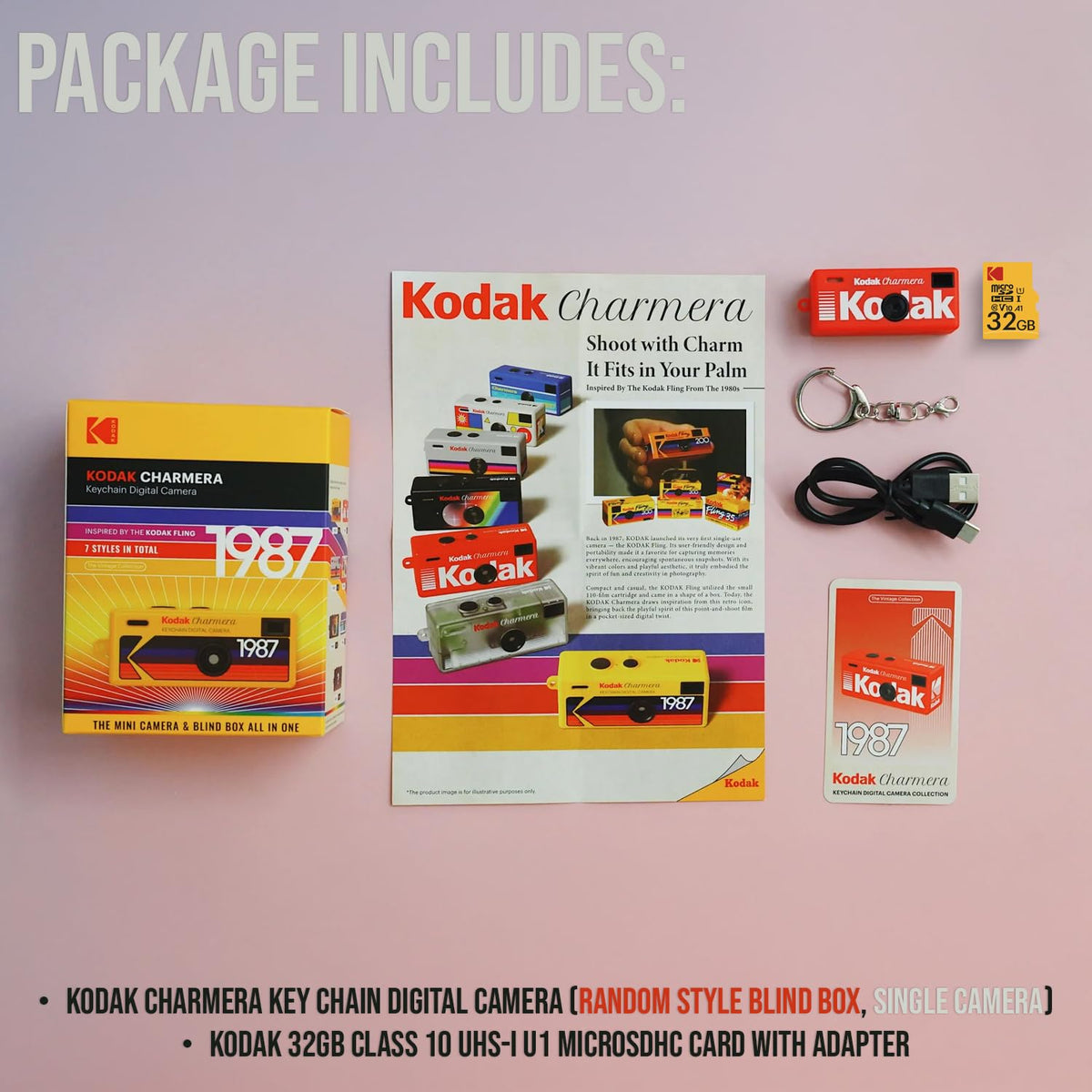 Kodak Charmera 32GB microSD bundle ensures storage and quick transfers.