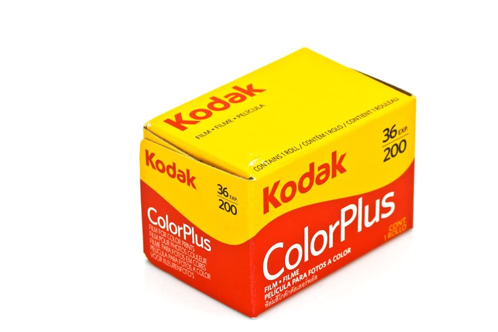 KODAK ColorPlus 200 canister close-up revealing film leader and clarity for loading