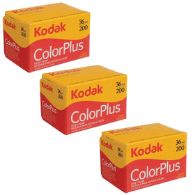 KODAK ColorPlus 200 pack front showing three rolls and benefits of consistent color