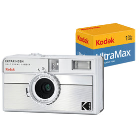 Kodak EKTAR H35N half-frame camera front view for portable street photography.