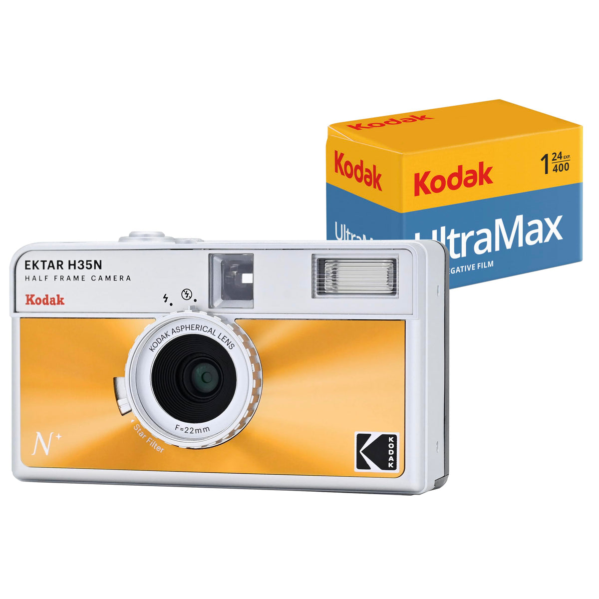 Kodak EKTAR H35N half-frame camera front view, ready for creative experimentation.