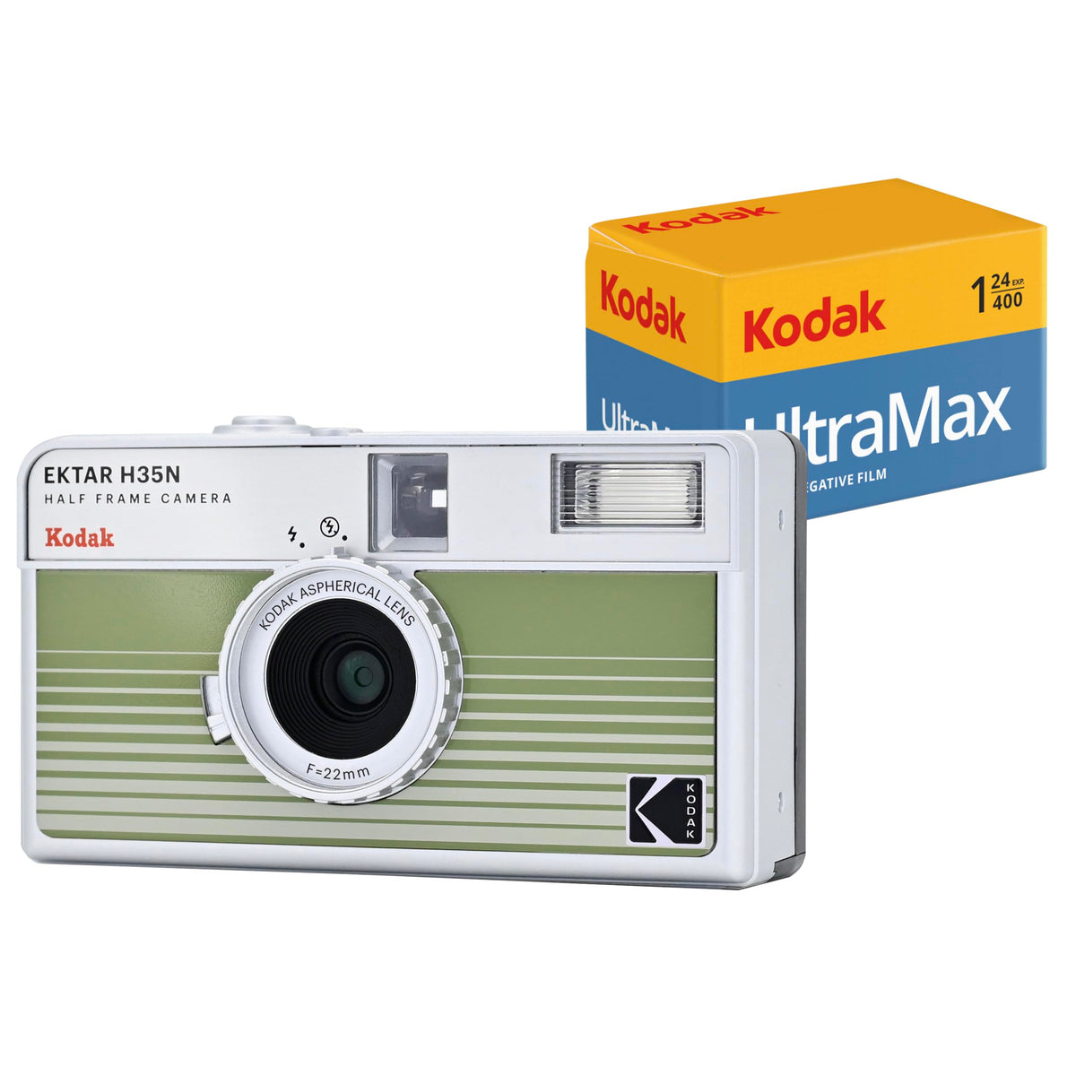 Kodak EKTAR H35N half-frame camera front view for compact photography on the go.