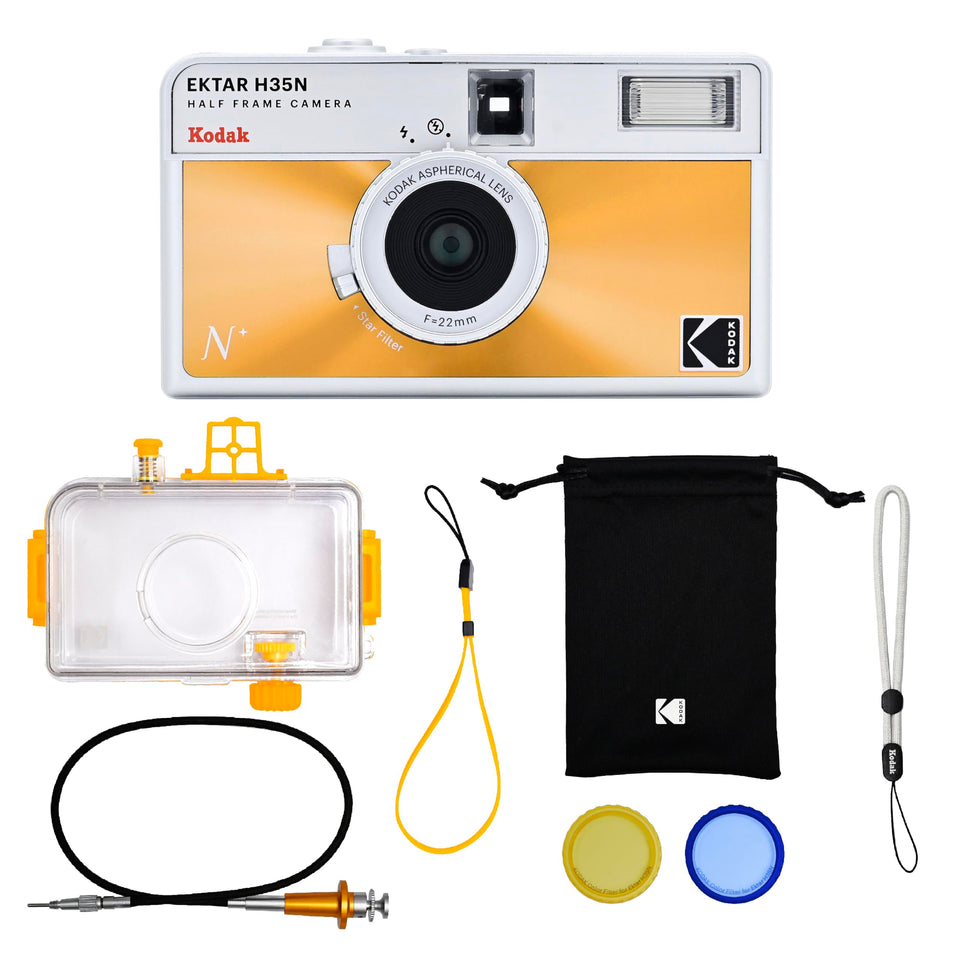 Kodak EKTAR H35N half-frame camera front view for compact 35mm photography.