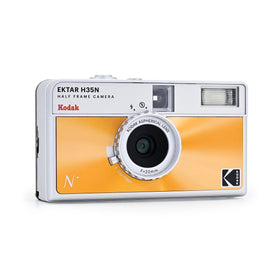 Kodak EKTAR H35N long-exposure bulb function captures motion trails at night.