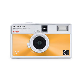 Kodak EKTAR H35N with star-filter on lens, producing light flare for artistic shots.