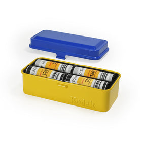 KODAK front view of the blue-top yellow-body film case, easy identification benefit