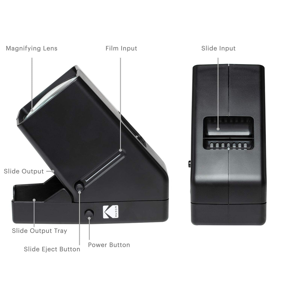 KODAK film feeder detail demonstrating easy negative handling advantage
