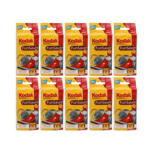 Kodak Fun Saver camera pack 10 side view showcases compact, travel-friendly design.