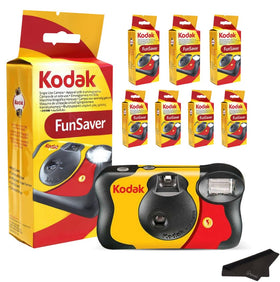 Balveli Kodak Funsaver bundle front view with seven disposable cameras for instant event photos.