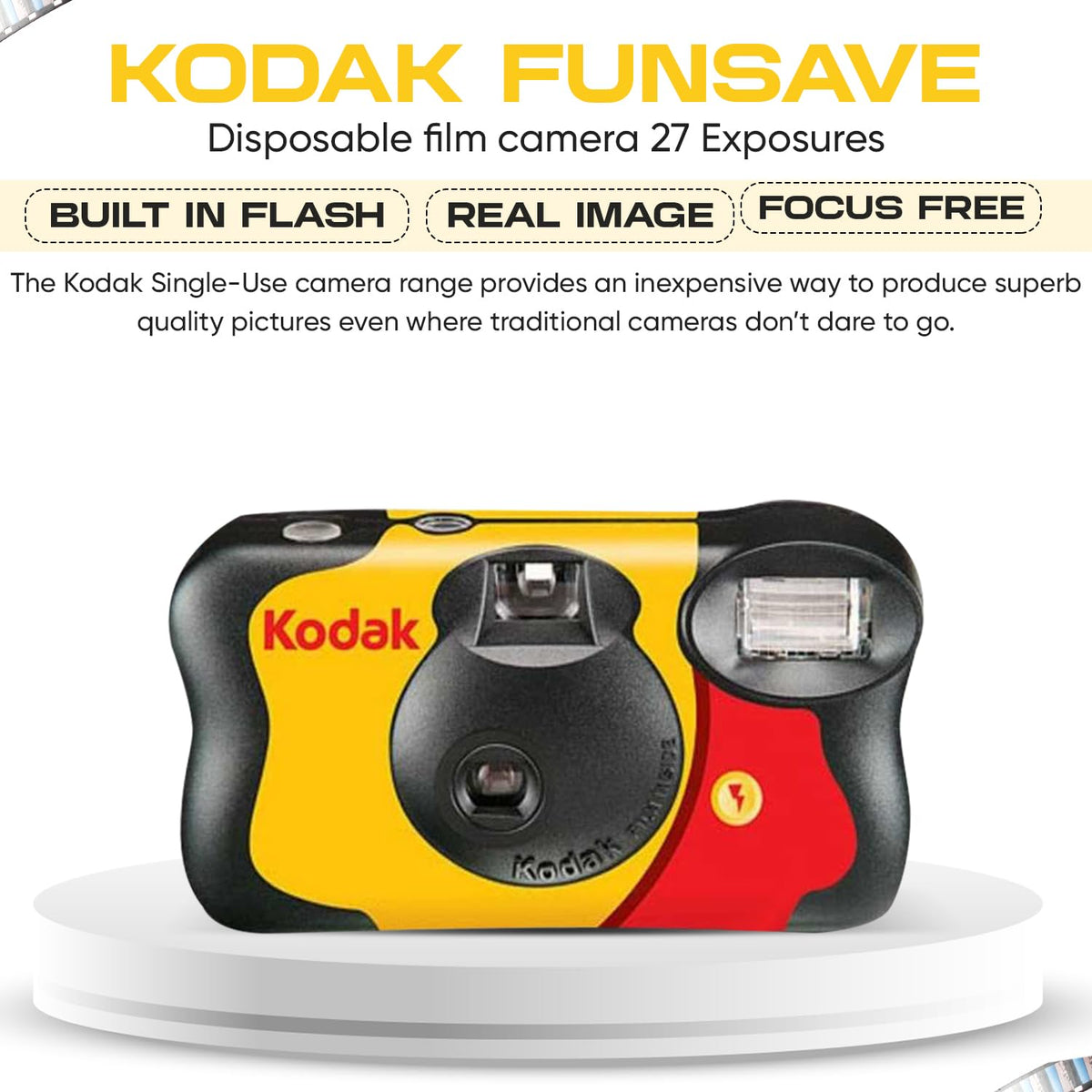 Kodak Funsaver packaging image showing easy-to-use bulk bundle for events.