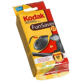 KODAK Funsaver held in hand for size comparison showing portability and convenience