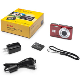 KODAK PIXPRO FZ55 bundle image showing Lexar 32GB card for storage.