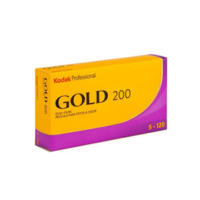 KODAK Gold 200 roll loaded in a medium-format camera illustrating easy handling and ready-to-shoot