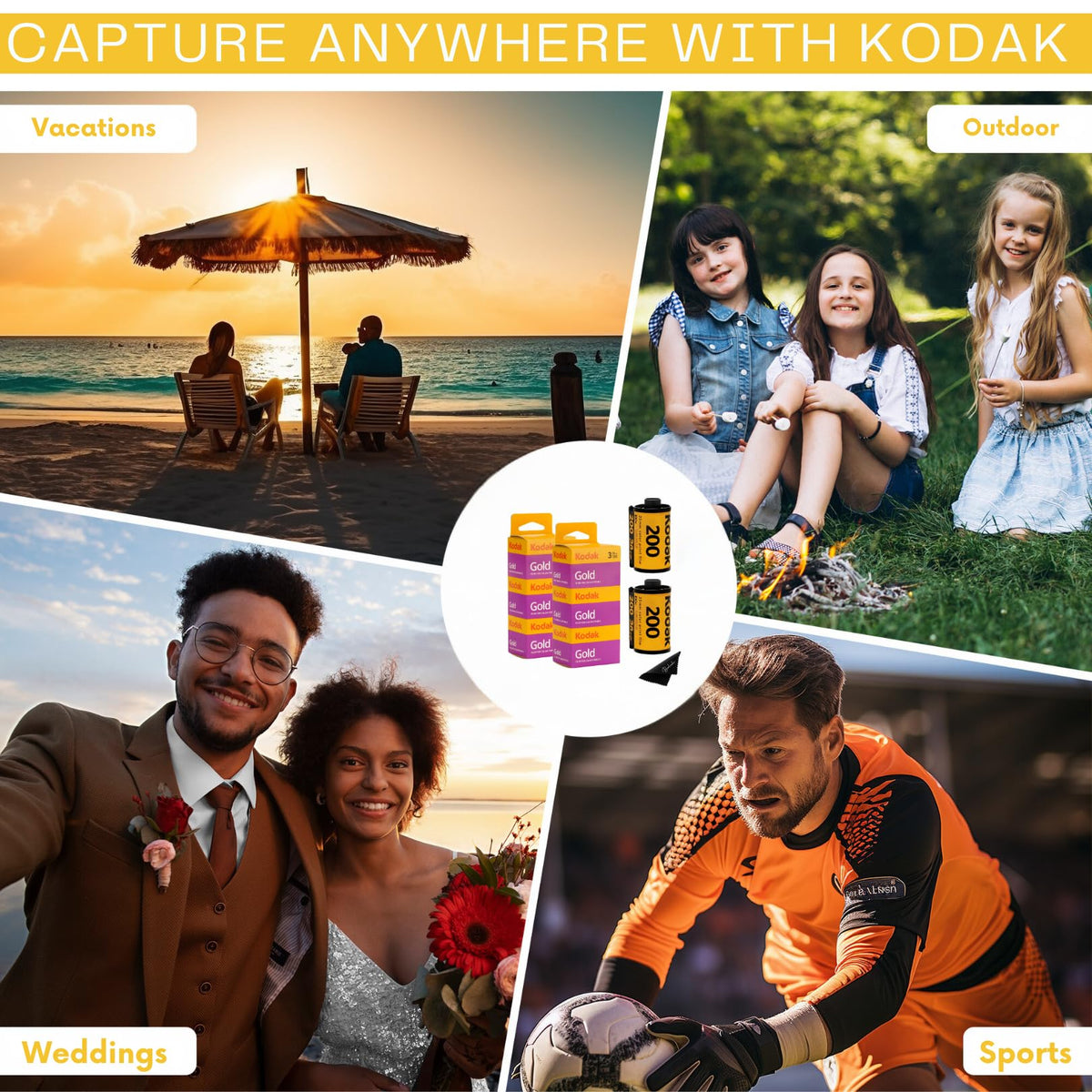 Kodak Gold 200 film color-rich sample demonstrates vibrant yellows and greens.