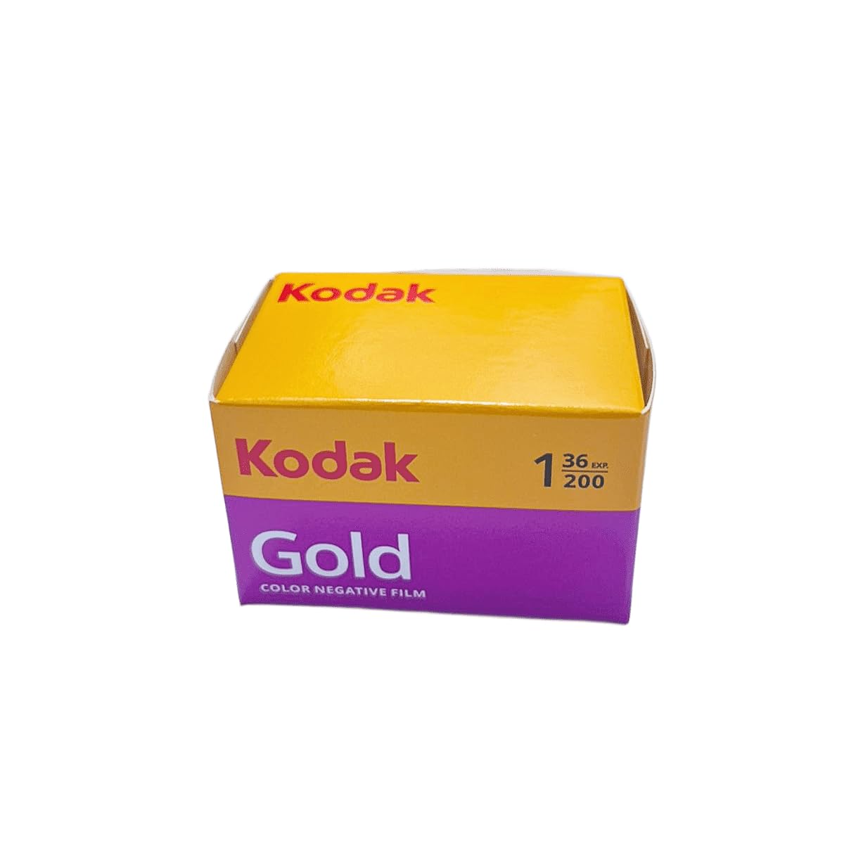 KODAK Kodacolor Gold 200 front packaging showing label and 36 exposures benefit