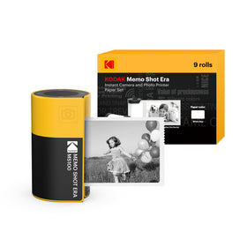Kodak Memo Shot Era kid camera with yellow finish for simple one-handed use and instant prints.