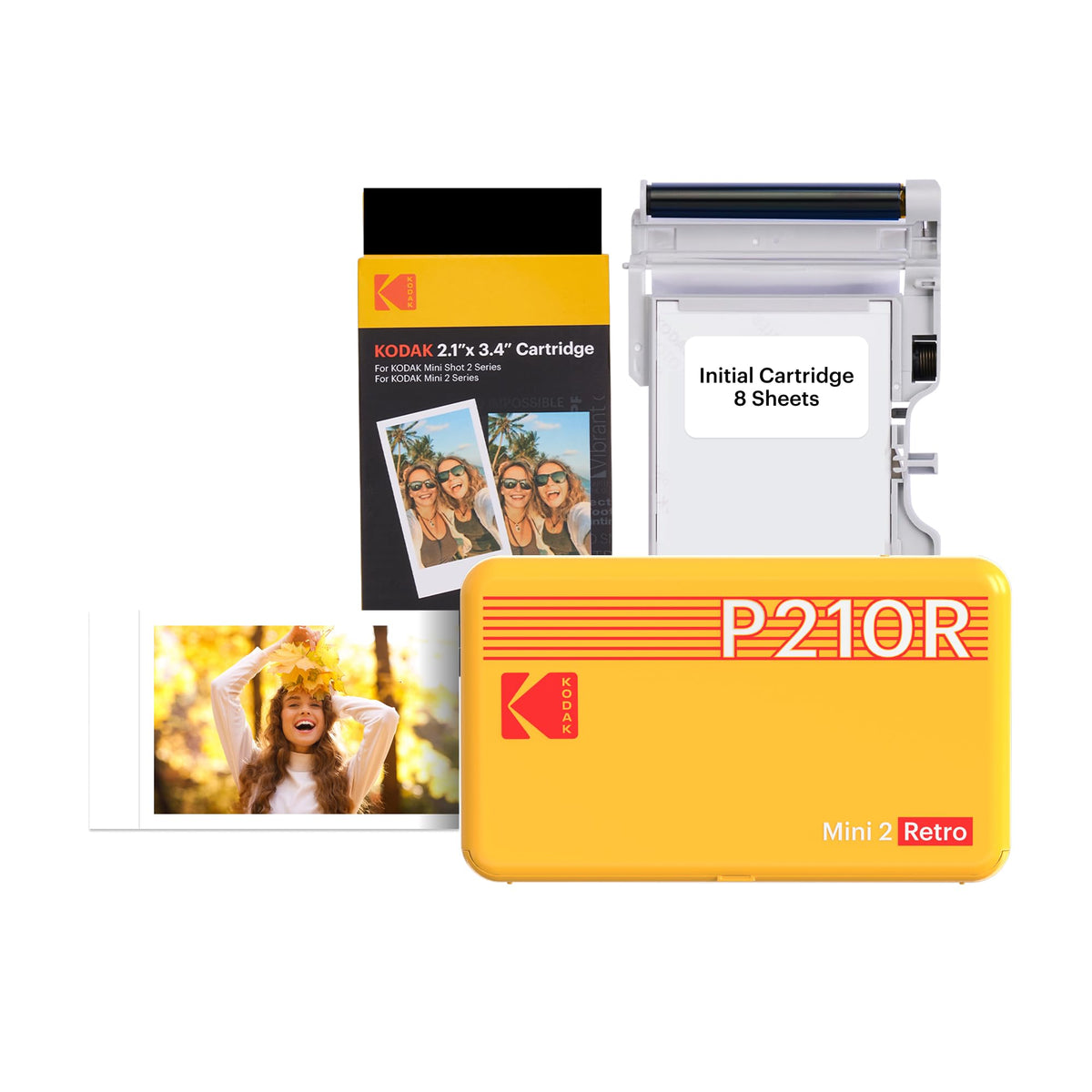 KODAK Mini 2 Retro front view for on-the-go photo printing.