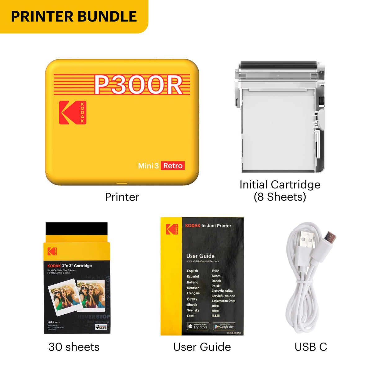 KODAK Mini 3 Retro 38-sheets pack supports quick photo sessions.